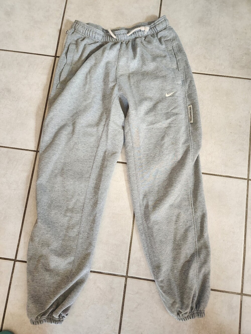Nike Adult Light Gray Joggers with Drawstring
